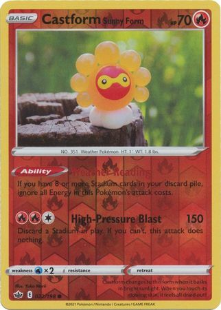 Castform Sunny Form 022 198 Common Reverse Holo Pokémon