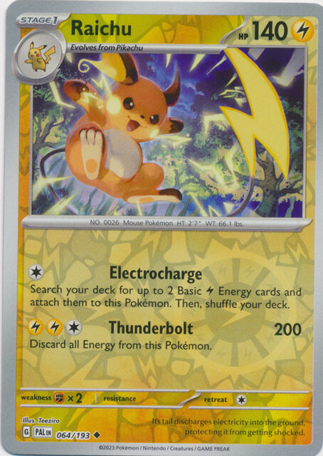 Raichu Uncommon Reverse Holo Pok Mon Pokemon Singles