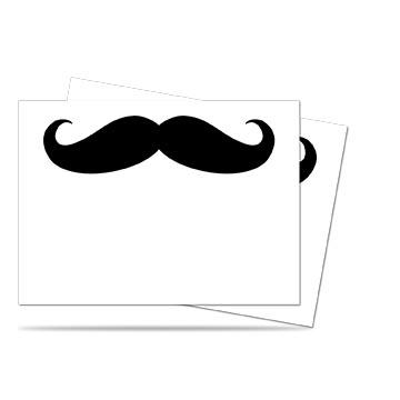 White Mustachio Standard Deck Protectors 50ct
