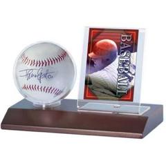 Baseball & Card Dark Wood Holder