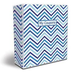 3-Ring Coupon Organizer Binder - Chevron Blue