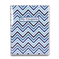 4-Pocket Coupon Organizer Portfolio - Chevron Blue