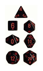 Opaque 7-Die Set Black w/Red - CHX25418