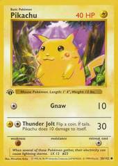 Pikachu - 58/102 - Common - 1st Edition (Red Cheek Misprint)