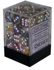 Festive 12mm Carousel w/White D6 Dice - CHX25840