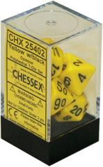 7 die Polyhedral Yellow w/Black Dice Block - CHX25402