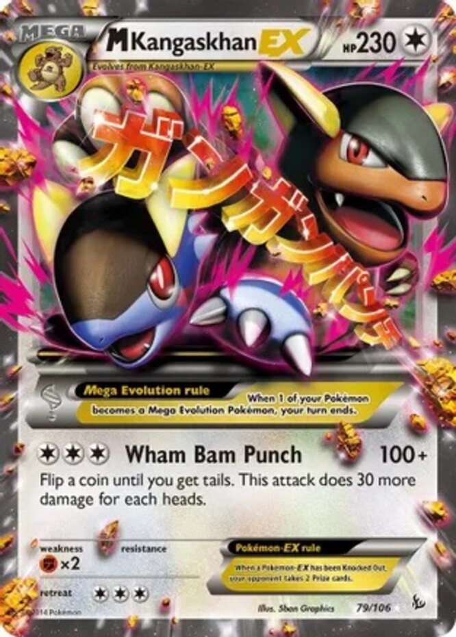ポケモンカードゲーム MEGA KANGASKHAN ex AR 1x Mega-Kangaskhan EX - 79/106 - Holo Rare EX Heavily Played