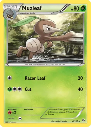 Nuzleaf - 6/106 - Uncommon - Reverse Holo