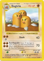 Dugtrio - 19/102 - Rare - Shadowless Edition