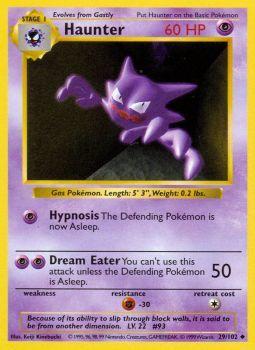 Haunter - 29/102 - Uncommon - Shadowless Edition