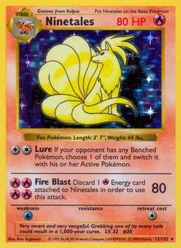 Ninetales - 12/102 - Holo Rare - Shadowless Edition