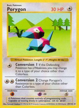 Porygon - 39/102 - Uncommon - Shadowless Edition