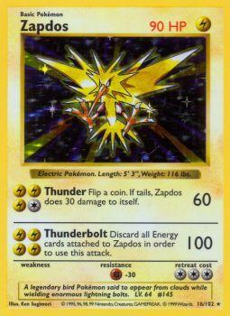 Zapdos - 16/102 - Holo Rare - Shadowless Edition