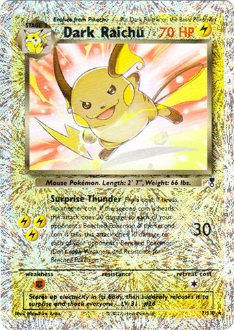 Top Pokémon dark raichu reverse holo