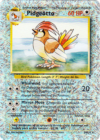 Reverse Holo Pidgeotto Legendary Collection hotsell 2002