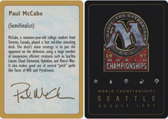 1997 Paul McCabe Biography Card