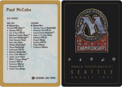 Decklist - Paul McCabe - 1997