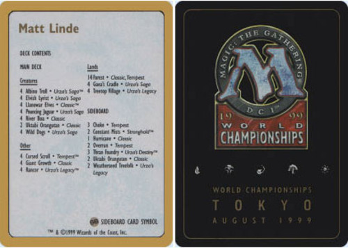 マジック：ザ・ギャザリング World Championship Decks 1999 Matt Linde 1999 World Championship Deck (Matt Linde) | Devastation Store