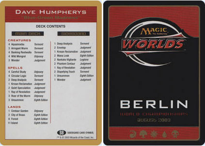 Decklist - Dave Humpherys - 2003