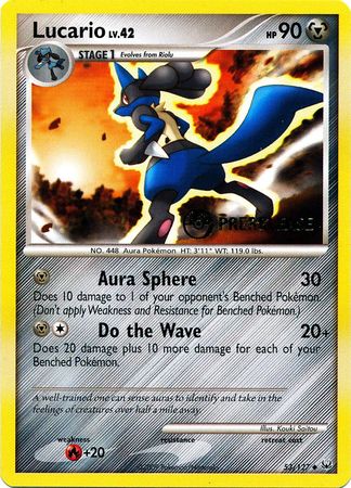 Lucario - 53/127 - Promotional - Prerelease Stamp