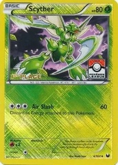 Scyther - 4/108 - Promotional - 1st Place Crosshatch Holo Pokemon league Chespin / Fennekin Season League Challenge Promo