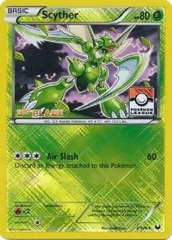 Scyther - 4/108 - Promotional - 3rd Place Crosshatch Holo Pokemon league Chespin / Fennekin Season League Challenge Promo