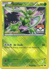 Scyther - 4/108 - Promotional - 4th Place Crosshatch Holo Pokemon league Chespin / Fennekin Season League Challenge Promo