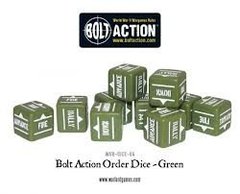 12 Green Bolt Action Order D6 Dice Set