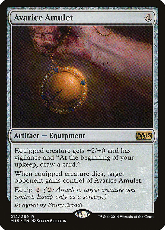 Avarice Amulet 1x FOIL MTG M15 Core Set Rare MINT artifact equipment Avarice Amulet 1x FOIL MTG M15 Core Set Rare MINT artifact equipment