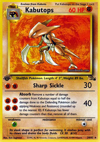 Kabutops - 24/62 - Rare - 1999-2000 Wizards Base Set Copyright