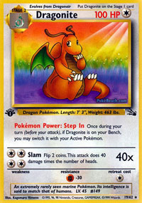 Dragonite - 19/62 - Rare - 1999-2000 Wizards Base Set Copyright