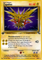 Zapdos - 30/62 - Rare - 1999-2000 Wizards Base Set Copyright