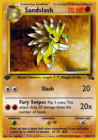 Sandslash - 41/62 - Uncommon - 1999-2000 Wizards Base Set Copyright