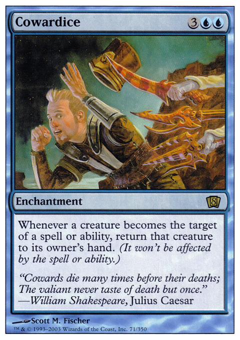 Cowardice ~ Lightly Played 8th Edition Eighth MTG Magic UltimateMTG Blue  Card
