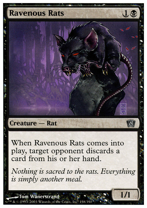 4x Ravenous Rats ~ Lightly Played 8th Edition Eighth MTG Magic x4