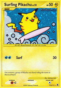 Surfing Pikachu - 114/111 - Rare Holo