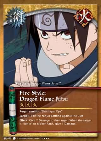 Fire Style: Dragon Flame Jutsu - J-073 - Super Rare - 1st Edition - Foil