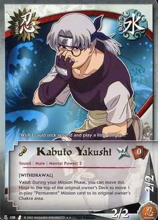 Kabuto Yakushi - N-108 - Rare - 1st Edition - Naruto CCG Singles