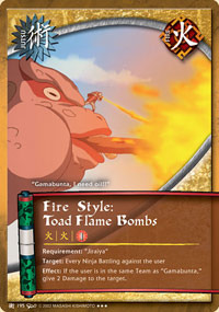 Fire Style: Toad Flame Bombs - J-195 - Super Rare - 1st Edition - Foil