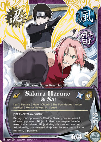 Sakura Haruno & Sai - N-639 - Rare - 1st Edition