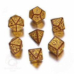 Brown and Yellow Steampunk 7 Die Set