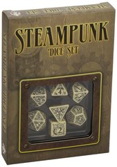 Beige and Black Steampunk 7 Die Set