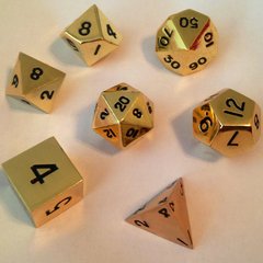 Gold Set of 7 Die