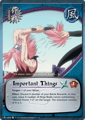 Important Things - M-US070 - Rare - 1st Edition