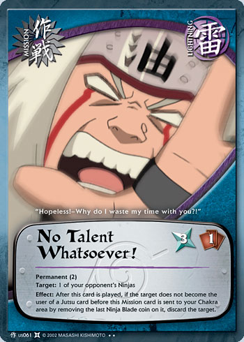 No Talent Whatsoever! - M-US061 - Rare - 1st Edition
