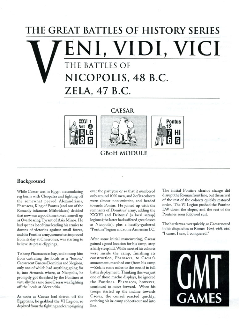 Veni Vidi Vici, GBoH Caesar Module