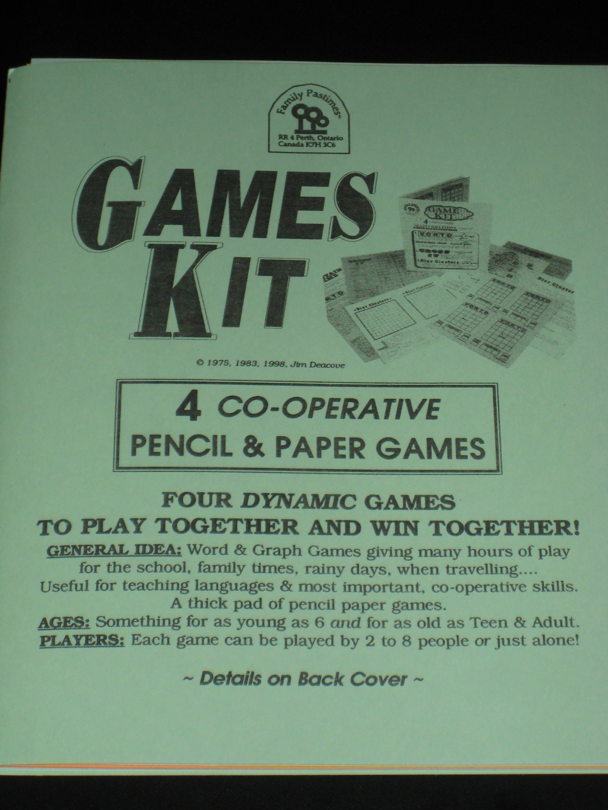 Games Kit - 4 Cooperative Pencil & Paper Games