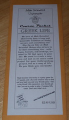 Mad Scientist University Course Packet: Greek Life
