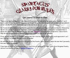 Spartacus - Gladiator Rules