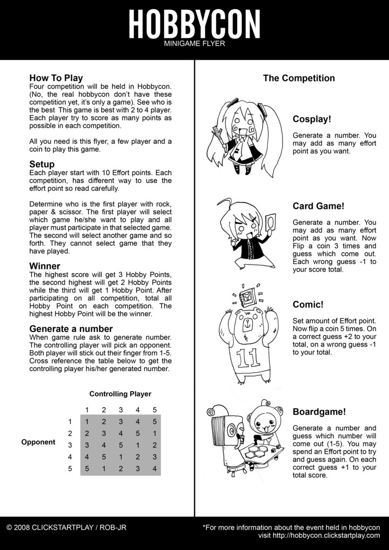 Hobbycon Minigame Flyer
